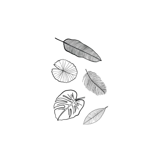 Feathers and leaves temporary tattoo