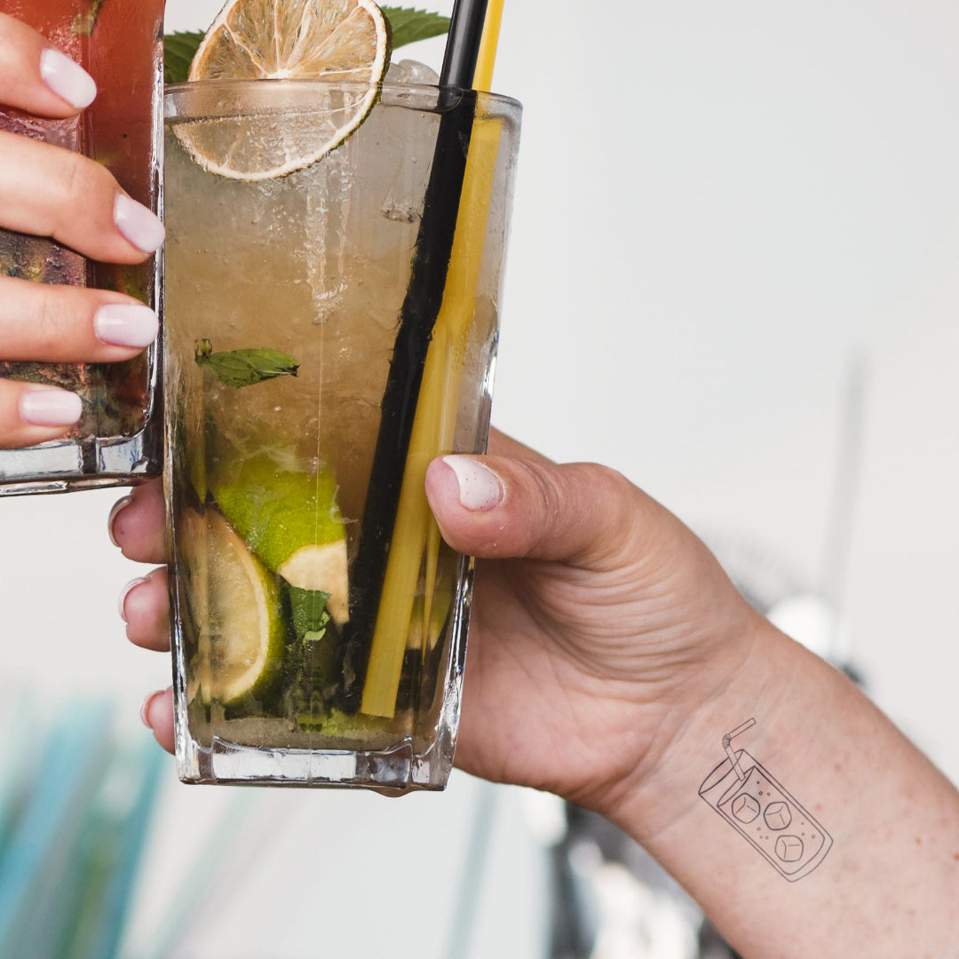 Gin and Tonic temporary tattoo