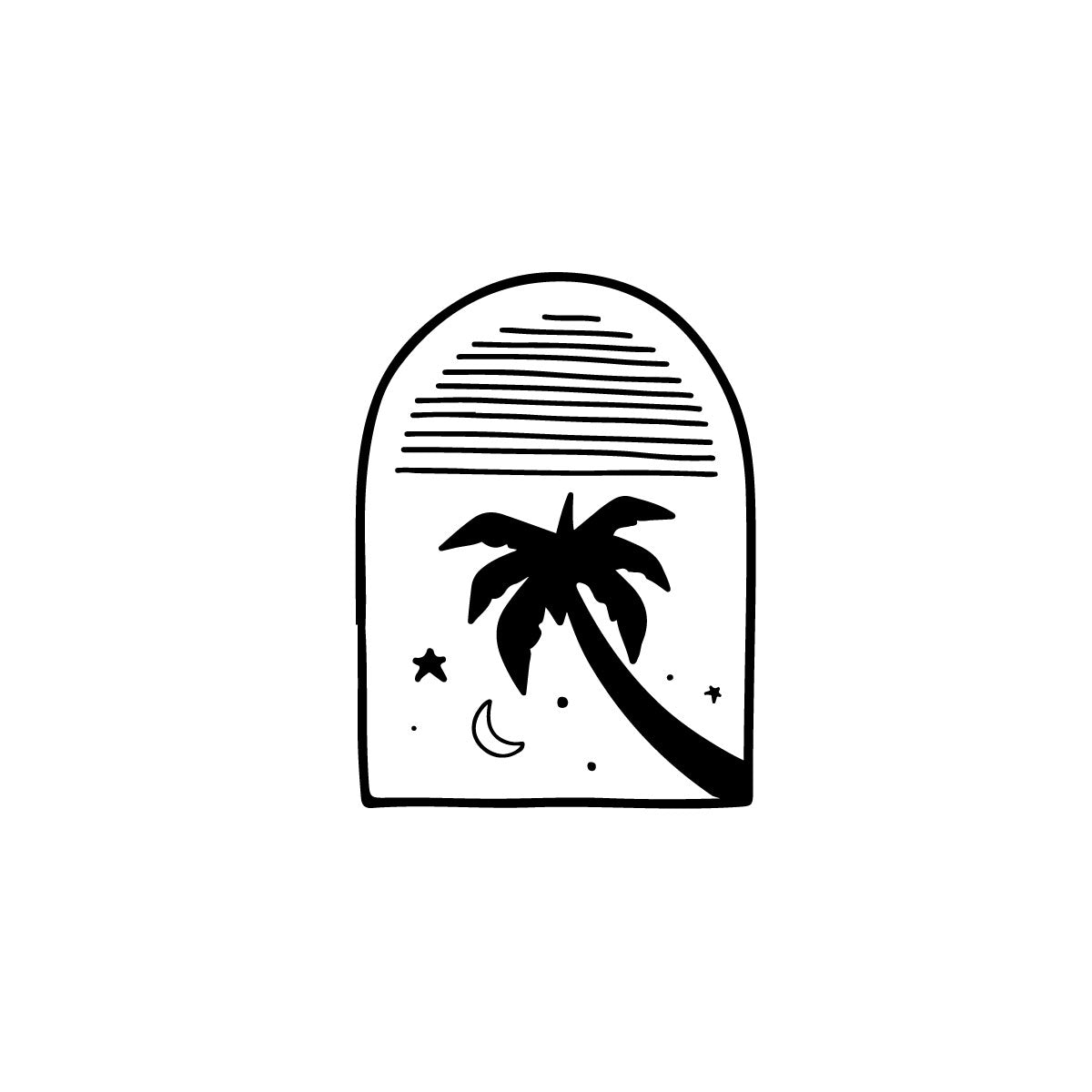 Palm tree temporary tattoo