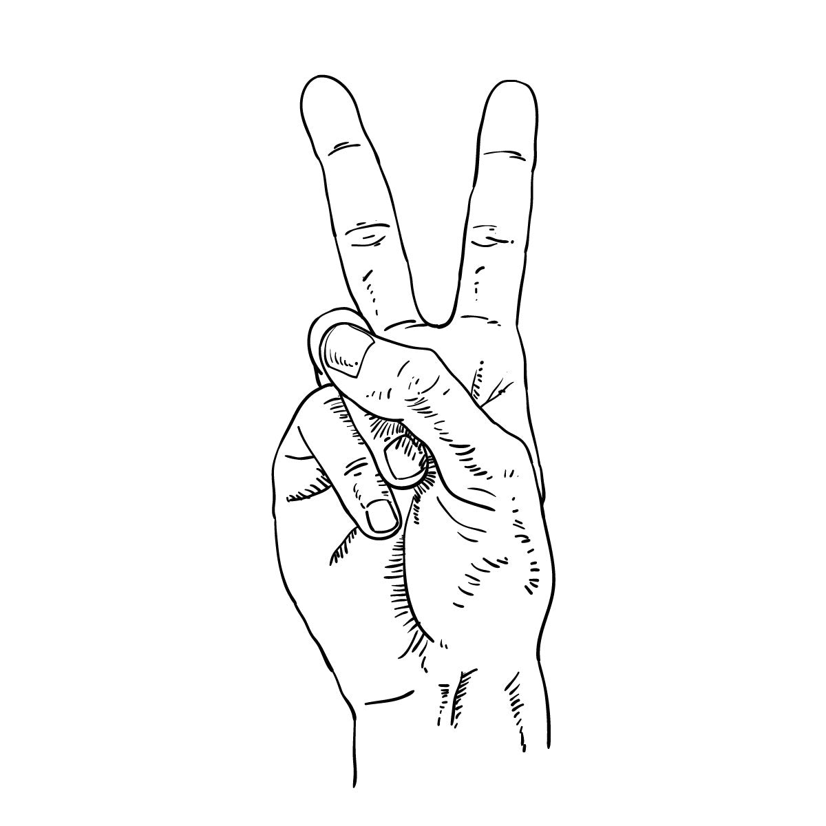 Peace hand temporary tattoo