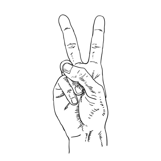 Peace hand temporary tattoo
