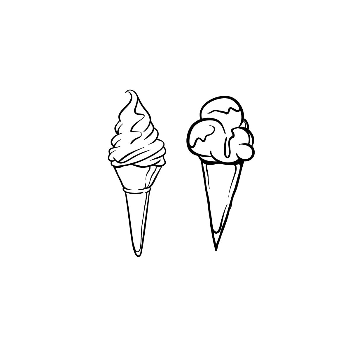 Two ice creams temporary tattoo