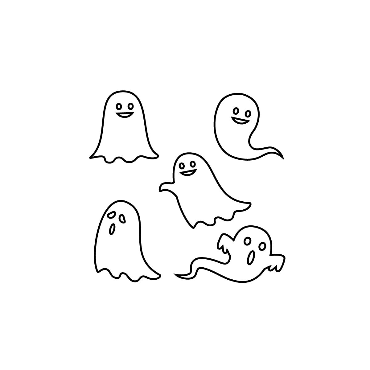 Smilling ghosts temporary tattoo