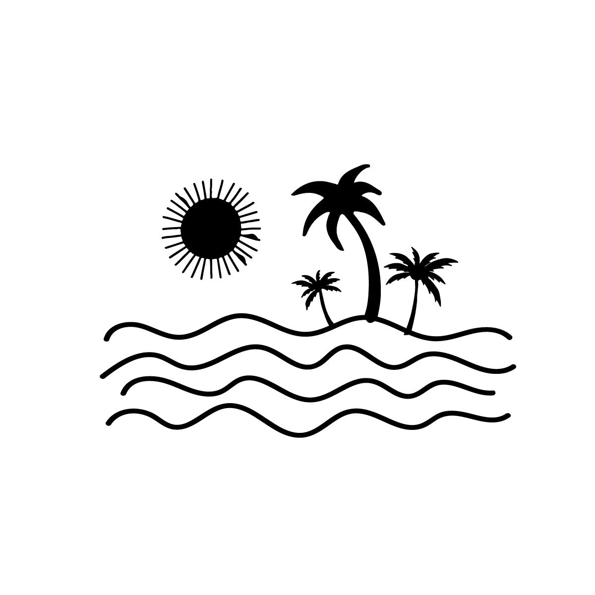 Sunny ocean palms temporary tattoo