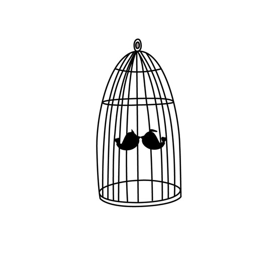 Two birds in a cage temporary tattoo