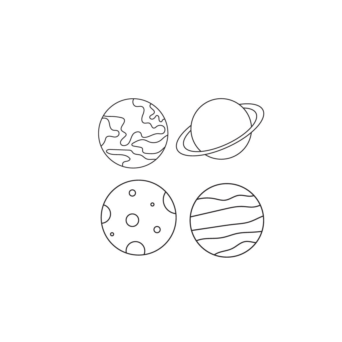 Four planets temporary tattoo